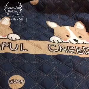 (Freeship 50k) 💑 Ga trần bông drap bo chun dày dặn bọc đệm kèm 2 vỏ gối mẫu Hoa baby - Được chọn mẫu