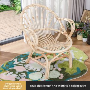 MEIDIHUAFU | Natural Wicker Relaxation Chair for Elderly Single Person with Backrest