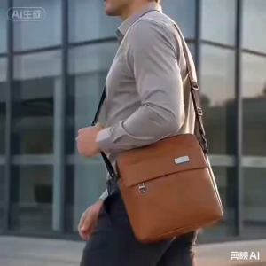 JOANNA BAG # 4074 KOREAN LEATHER CROSSBODY BAG WITH FRONT ZIPPER POCKET AND ADJUSTABLE STRAP FOR MENS