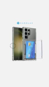 NEW CARD Case !! MAGIC DOOR CLEAR CASE UP TO 4 CARD CASE SMSG COMPATIBLE FOR SMSG S25 ULTRA S25 PLUS S25 S24 ULTRA S24 PLUS S24 S23 ULTRA S23 PLUS S23 CASE TRANSPARAN STANDING