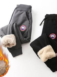 Thickened Lamb Velvet Goose Cotton Pants Autumn Winter Warm Casual Trousers for Men And Women High Waist Long Pants