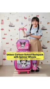 Kids Character Waterproof Luggage Set with Trolley - Durable 4-in-1 New