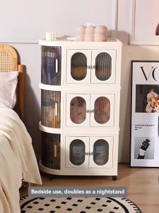 58CM Pintu Cabinet Dapur 3/4/5/6 Layers Storage Foldable box Transparent Stackable Storage Kitchen Cabinet Drawer
