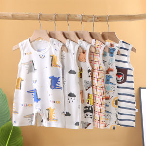 【Local Stock】 100% Cotton Jumpsuit For Babies Sleeveless Climbing Clothes Essential For Children To Practice Climbing Ability