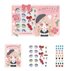 JTL Cute Pomelo Sisters Princess Makeup Sticker Children's Creative Coloring Book with Sparkly Diamond Stickers SZ310