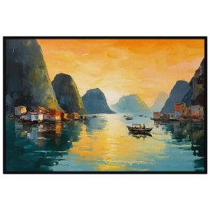 Tranh treo tường dán tường Canvas phong cảnh quê hương sơn dầu. CGI-41