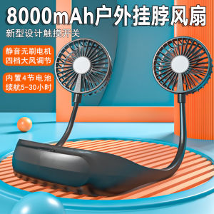 New 2025 Portable Neck Hanging Mini Fan High Aesthetic USB Charging Large Wind Power Outdoor Construction Site Kitchen Quiet