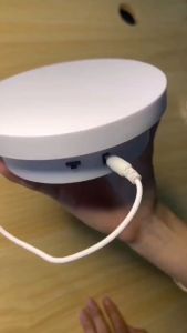 แท่นหมุนอัติโนมัติโชว์สินค้าขนาด14+20cm 360องศาไปกลับซ้ายขวา ปลั๊กอินแบบคู่ใช้ 2-in-1 2612