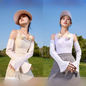 miiow | Cat Lady High Aesthetic Sunscreen Ice Sleeve Ladies Summer UV Protection Outdoor Driving Cycling Sunscreen Black Protection Gloves Sleeve