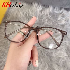 Kính 0 độ gọng đẹp chống ánh sáng xanh  bản Hàn Quốc có thể thay tròng cận form bầu to mã Y82960 - kheshop