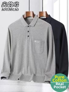 AOYUNNIAO | Pure Cotton Oversized Long Sleeve T-Shirt for Middle-aged and Elder Men