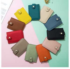 Fashion Lady RFID Anti-Theft Brush Credit Card Holder Wallet Creative Draw Buckle Pouch Mini Simplicity Card Bag Pocket Women Portable Thin Cards Cases