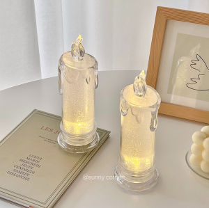 Xinghe Romantic Artificial Candle Led Small Night Lamp Decorative Decoration Ins Bedroom Bedside Young Adult Heart Ambience Light