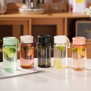 600ml Large Capacity Portable Water Bottle For Drinking Tea Mug Sport Camping Simple Transparent Water Cup with Tea Strainer