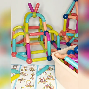 130pcs DlY Building Blocks Mainan Batang BlokMagnetik Bola Set Susun Edukasi Anak
