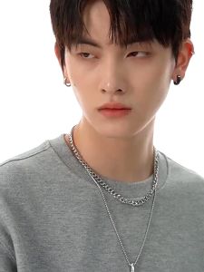 KALUNG PRIA WANITA 2 LAYER RANTAI KOKOT ROLO SPIRAL TITANIUM ANTI KARAT MODEL KOREA