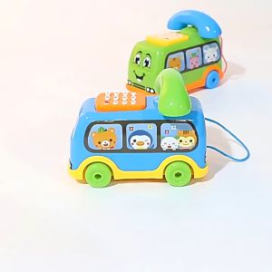MAINAN ANAK TELEPON BUS MUSIK SIMULASI ANAK ANAK MAINAN MESIN PENDIDIKAN DINI TEKA TEKI MUSIK TELEPON KARTUN