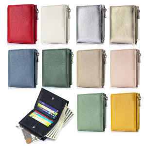 F First Layer Cowhide Natural Drop Pattern Womens Short Wallet Japanese Style High-End Design