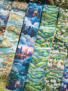 Retro Landscape Washi Tape Base Layer Background Decoration Scrapbooking Material Ideal for Journals And Crafts