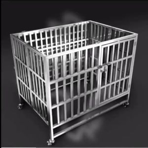กรงสุนัข สแตนเลส 304 กรง กรงสุนัขสแตนเลส พร้อมถาดและล้อ