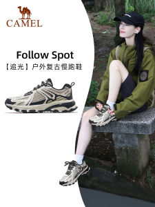 Camel Light-Chasing Sneakers Womens Non Slip Breathable Casual Shoes Outdoor Hiking Shoes Retro Running Shoes Jogging Shoes