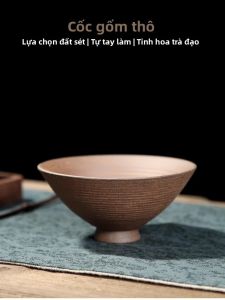 Cốc Trà Gốm Sành Sứ Không Tráng Men Kiểu Nhật Cổ Điển Thủ Công Cho Phòng Trà Gia Đình Cốc Trà Chủ Đề Cốc Trà Lưỡi Hổ