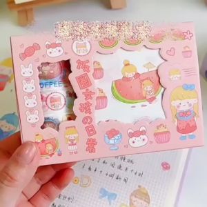 Washi Tape Sticker Set Aesthetic Selotip Lucu Stiker Diary Scrapbook
