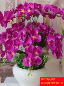 Artificial Butterfly Orchid Pot Plant Plastic Flowers Bedroom Living Room Decorations Silk Dried Flowers Artificial Decorations