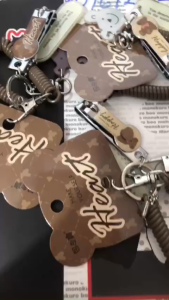 Mặt dây chuyền móc khóa gấu nâu dễ thương | Ba lô hoạt hình cặp đôi Mặt dây chuyền dây đàn hồi chống thất lạc