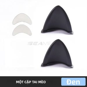 BLALION 2 Chiếc Tai Mèo Trang Trí Dán Cho Xe Máy Xe Điện Lái Xe Dễ Thương PU TPU Mũ Bảo Hiểm Phụ Kiện Đen Trắng Đỏ Hồng