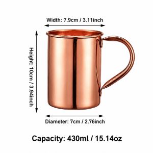 400ml Vintage Copper Cup Hand Hammered Finish Authentic and Strong Riveited Handle Breakfast Milk Coffee Mug Handcrafted Tea