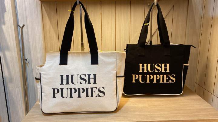 Hush Puppies Canvas Bag Tote Bag Casual Graphic Print Bahan Canvas