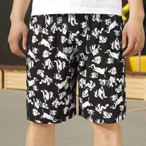 Mens Cotton Silk Short Pants Thin Artificial Cotton Shorts Loose Five-Point Beach Pants Home Clothes No Need to Wear Underwear