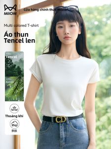MiiOW | Summer Lightweight Silk Blend Womens T-Shirt Short Sleeve