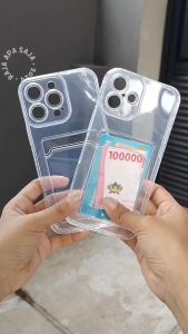 Softcase For IP 16 Pro Max Plus Card Slot Kartu Casing Silicon Bening Clear Dompet