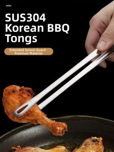 FURENJILI | Heat-Resistant Korean Style 304 Stainless Steel Food Tongs