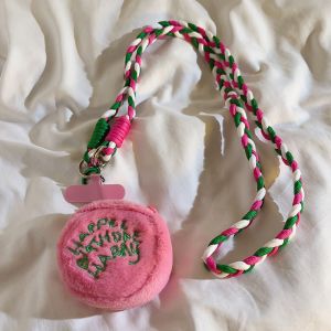 Handcrafted Long Rope Crossbody Woven round Bag for Apple Huawei Xiaomi Oppo Vivo Mobile Phone Accessories Camera Instant Print Portable Neck Strap