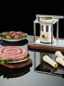 【จัดส่งในท้องถิ่น】Vogvigo เครื่องทำไส้กรอก-สแตนเลสเครื่องทำไส้กรอก304กับสามารถเปลี่ยนหัวได้ (ไส้กรอกไทยภาคเหนือเข้ากันได้)