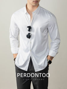 PERDONTOO | Double-Satin Wrinkle-Free Mens Long-Sleeve Shirt