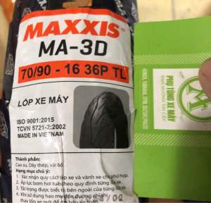 Vỏ xe máy không ruột 70/90-16 chính hãng Maxxis