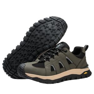 Steel Toe Safety Shoes Anti Smash Puncture Proof Lightweight Breathable Men Work Boots All Season Protective Footwear