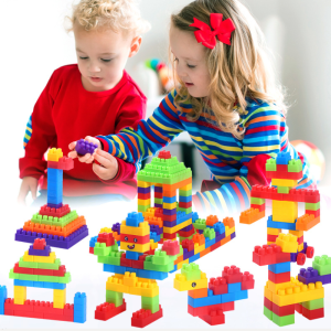 Blocks Toys For Kids Enlightenment Early Education Puzzle Creative Splicing DIY Plastic Toy with Storage Box 3Y+