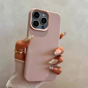 Luxury Matte Soft Leather Candy Phone Case For iPhone 17 16 15 14 Plus 13 12 11 Pro Max Protection Shockproof Silicone Cover