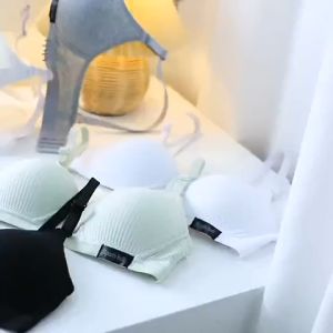 [GraceHomemall] AB Cup Bra for Women Cotton Soft Bra For Teenager Thin Non-wired Gathered Breathable Bra Girls Push Up Bra Lingerie