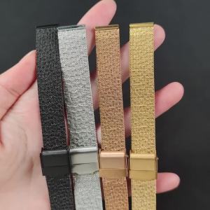 8mm 10mm 12mm 14mm 16mm Mesh Milanese Metal Strap Watchbands Universal Replacement Strap Women Embossed Pattern Silver Bracelets