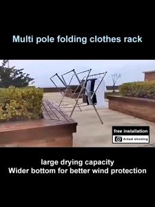 Jemuran Stainless Steel Jemuran Baju Lipat Anti Karat Kuat Jemuran Pakaian 240cm Tempat Jemuran Baju