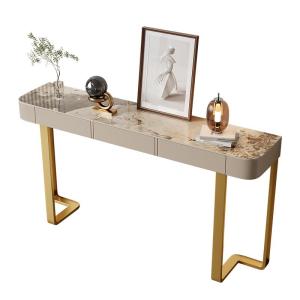 Modern Artistic Rock Panel Entrance Table Luxury Minimalist Hallway Decorative Cabinet Fashionable Semi-Circular Design