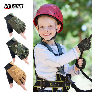1 Pair Kids Cycling Gloves Half Finger Bike Gloves Non-Slip Mitten Outdoor Sports Roller Skating Gloves for Boys and Girls