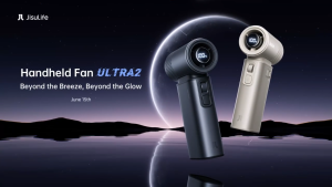 JISULIFE Ultra2 Handheld Fan 9000mAh 100 Speed Portable Rechargeable Turbo Jet Fans Ultra 2 with Power Bank Flashlight Function