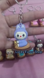 GANTUNGAN KUNCI KARET KARAKTER SIT LABUBU KARTUN RUBBER KEYCHAIN HADIAH SOUVENIR LUCU